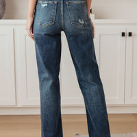 Rose High Rise 90's Straight Jeans in Dark Wash