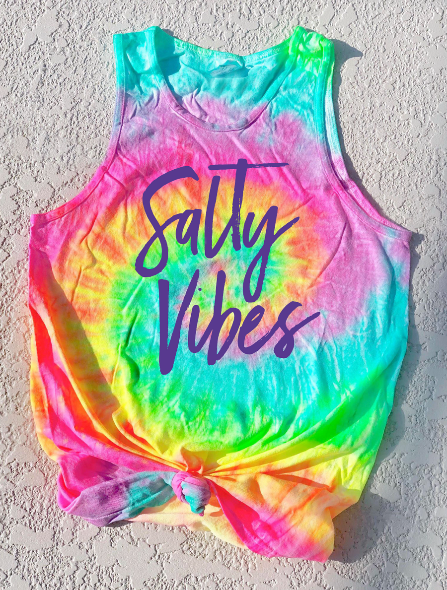 Salty Vibes Minty Tie-Dye Tank