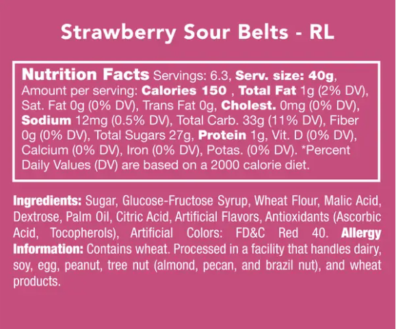 Strawberry Sour Belts