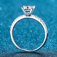 Rhodium-Plated 2 Carat Moissanite Four-Prong Ring