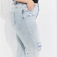 VERVET Stand Out Full Size Distressed Cropped Jeans