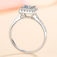 Sterling Silver Square Moissanite Ring