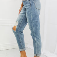 Judy Blue Malia Full Size Mid Rise Boyfriend Jeans