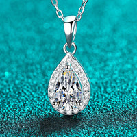 Moissanite Teardrop Pendant Necklace