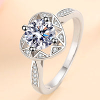 Moissanite Heart Ring