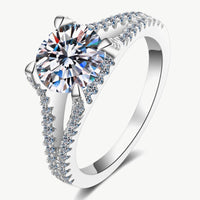 Stylish Moissanite Sterling Silver Ring