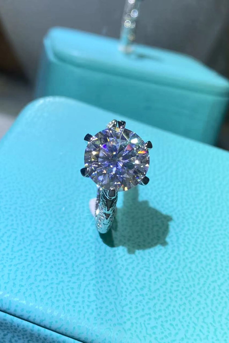 Forever Love Side Stone Moissanite Ring