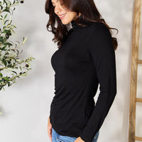 BOMBOM Turtleneck Long Sleeve Blouse