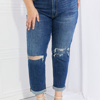 VERVET Full Size Distressed Cropped Jeans with Pockets