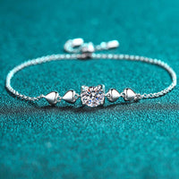 1 Carat Moissanite Heart Bracelet