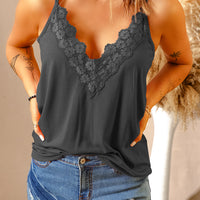 Lace Trim V-Neck Cami Top