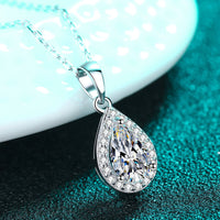 Moissanite Teardrop Pendant Necklace