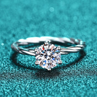 1 Carat Moissanite 6-Prong Twisted Ring