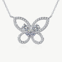 Moissanite Butterfly Pendant Necklace