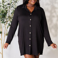 Celeste Full Size Button Down Shirt Dress