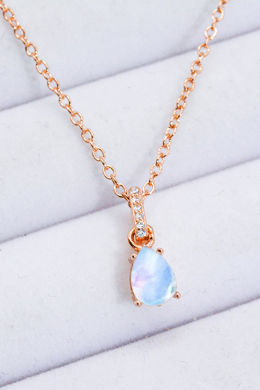 Moonstone Teardrop Pendant Necklace