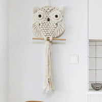 Hand-Woven Owl Macrame Wall Hanging