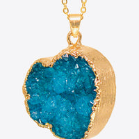 Contrast Heart Druzy Pendant