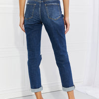 VERVET Full Size Distressed Cropped Jeans with Pockets