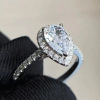 Moissanite Teardrop Cluster Ring