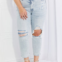 VERVET Stand Out Full Size Distressed Cropped Jeans