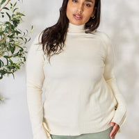 Heimish Full Size Ribbed Bow Detail Long Sleeve Turtleneck Knit Top