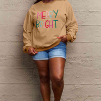 Simply Love Full Size MERRY AND BRIGHT Graphic Sweatshirt