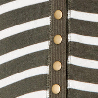 Zenana Full Size Striped Snap Down Cardigan