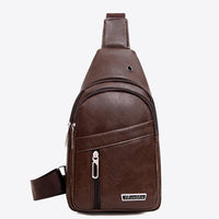 PU Leather Large Capacity Sling Bag