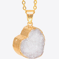 Contrast Heart Druzy Pendant