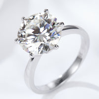 Platinum-Plated 5 Carat  Moissanite Solitaire Ring