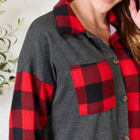 Heimish Full Size Plaid Button Down Shacket