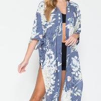Justin Taylor Botanical Print Split Cover Up