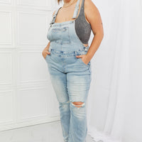 Judy Blue Melina Full Size Distressed Straight Leg Overalls