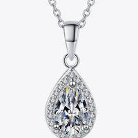 Moissanite Teardrop Pendant Necklace