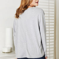 Double Take Seam Detail Round Neck Long Sleeve Top