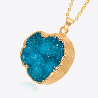Contrast Heart Druzy Pendant