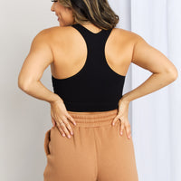 Zenana Ribbed Racerback Sports Bra in Black