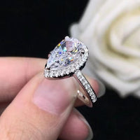 Moissanite Teardrop Cluster Ring