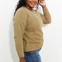 Zenana Bundled Up Full Size Round Neck Sweater