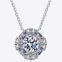 Geometric Moissanite Pendant Chain Necklace