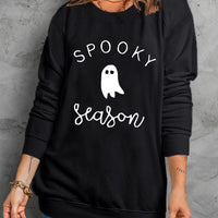 Round Neck Long Sleeve SPOOKY SEASON Graphic Sweatshirt