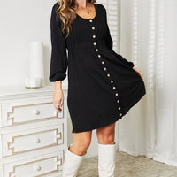 Double Take Scoop Neck Empire Waist Long Sleeve Magic Dress