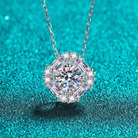 Geometric Moissanite Pendant Chain Necklace