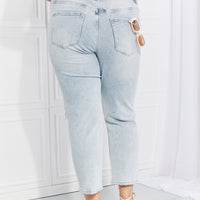 VERVET Stand Out Full Size Distressed Cropped Jeans