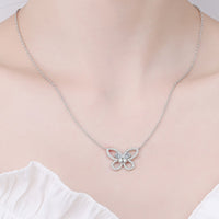 Moissanite Butterfly Pendant Necklace