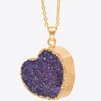 Contrast Heart Druzy Pendant
