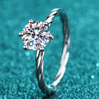 1 Carat Moissanite 6-Prong Twisted Ring