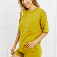 Zenana In The Moment Full Size Lounge Set in Olive Mustard