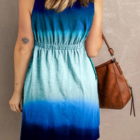 Scoop Neck Buttoned Sleeveless Magic Dress